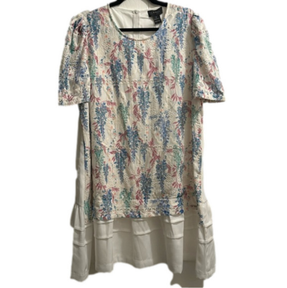 Gracia floral overlay white dress